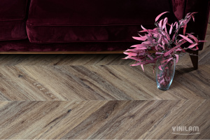 Кварц-виниловая плитка Vinilam PARQUET CHEVRON / Шеврон Лувр I107516 /