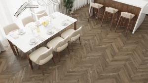 Каменно-полимерная плитка SPC Alpine Floor CHEVRON ALPINE / Дуб Насыщенный ECO 18-4